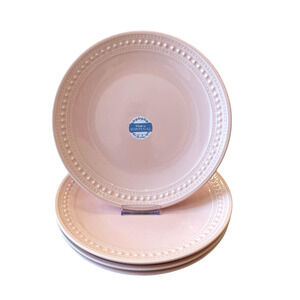 MATCERAMICA Portugal Pink Dinner Plates 11in Set of 4 Ceramic NEW